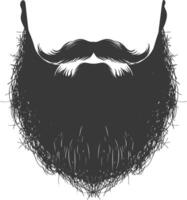 silueta barba pelo Bigote hombre solamente negro color solamente vector