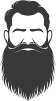 Silhouette beard hair mustache man only black color only vector