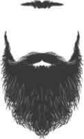 Silhouette beard hair mustache man only black color only vector