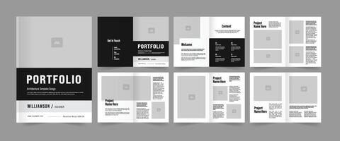 Architecture Portfolio and Real Estate Brochure Layout Template vector