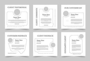 Clean Client Testimonial Banner Set Template. Client Review Social Media Banner. vector