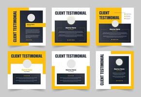 Client testimonial banner set also customer review web banner layout template. vector
