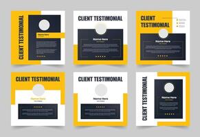 Client testimonial banner set also customer review web banner layout template. vector