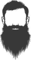 silueta barba pelo Bigote hombre solamente negro color solamente vector