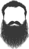 silueta barba pelo Bigote hombre solamente negro color solamente vector