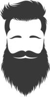 Silhouette beard hair mustache man only black color only vector