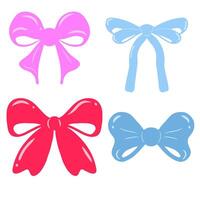 Colorful Shiny Bow Collection Clipart Illustration vector