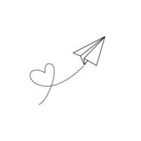 Line paper plane, line paper plane art doodle on white transparent. line paper plane design for icon, logo, card, poster design, business vector