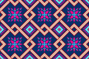 Abstract geometric ethnic pattern. Abstract geometric ethnic pattern on dark blue background. Can be used in fabric design for clothing, textile, wrapping, background, wallpaper, carpet, embroidery vector