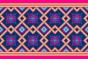 Abstract geometric ethnic pattern. Abstract geometric ethnic pattern on dark blue background. Can be used in fabric design for clothing, textile, wrapping, background, wallpaper, carpet, embroidery vector