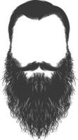 Silhouette beard hair mustache man only black color only vector