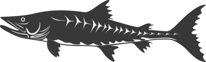 silueta barracuda animal negro color solamente vector