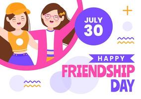 Friendship Day Social Media Background Flat Cartoon Hand Drawn Templates Illustration vector