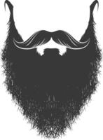 silueta barba pelo Bigote hombre solamente negro color solamente vector