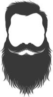 Silhouette beard hair mustache man only black color only vector