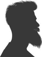 Silhouette beard hair mustache man only black color only vector