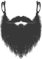 Silhouette beard hair mustache man only black color only vector