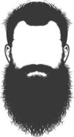 silueta barba pelo Bigote hombre solamente negro color solamente vector