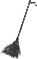 Silhouette broom cleaning tool black color only vector