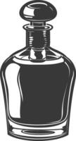 silueta perfume botella negro color solamente vector