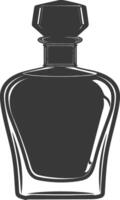 silueta perfume botella negro color solamente vector