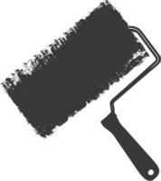 Silhouette paint roller black color only vector