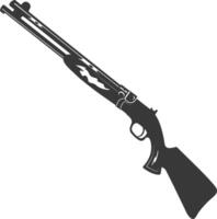 Silhouette shotgun gun military weapon black color only vector