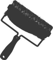 Silhouette paint roller black color only vector