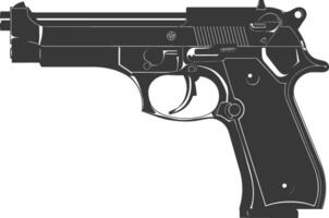 silueta pistola pistola militar arma negro color solamente vector