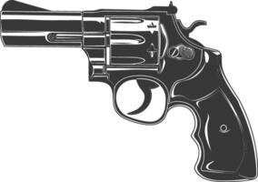 Silhouette revolver gun military weapon black color only vector