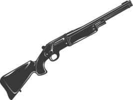 Silhouette shotgun gun military weapon black color only vector