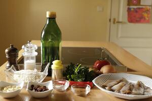 ingredients for a squid dish photo