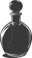 silueta perfume botella negro color solamente vector