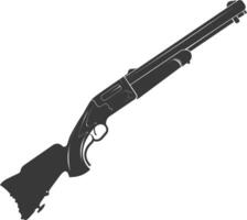 Silhouette shotgun gun military weapon black color only vector