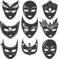 Silhouette theatrical masks black color only vector