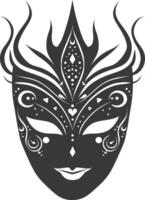 Silhouette theatrical mask black color only vector