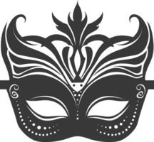 silueta teatral máscara negro color solamente vector