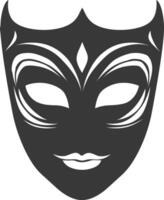 Silhouette theatrical mask black color only vector