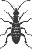 Silhouette termite animal black color only vector