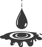 Silhouette water droplet black color only vector