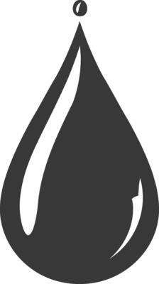 Silhouette water droplet black color only
