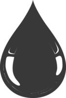 Silhouette water droplet black color only vector
