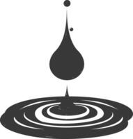 Silhouette water droplet black color only vector