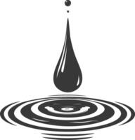 Silhouette water droplet black color only vector