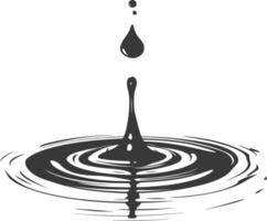 Silhouette water droplet black color only vector