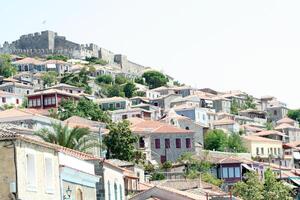 greek village on lesbos, greece photo