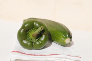 zucchini, green bell pepper photo