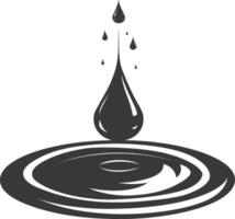 Silhouette water droplet black color only vector