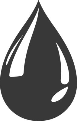 Silhouette water droplet black color only