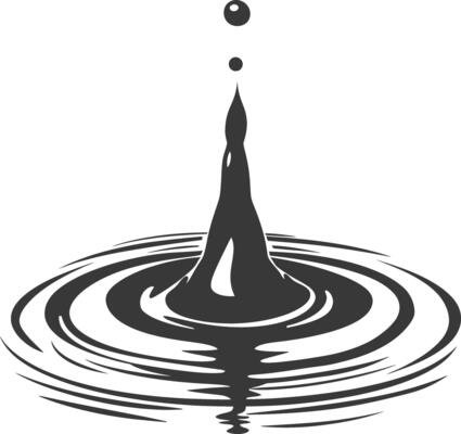 Silhouette water droplet black color only